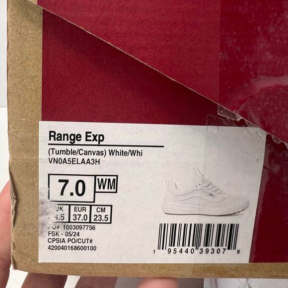 Vans Range EXP Leather/Textile Sneaker White VN0A5ELAA3H Women 7 Try On Wear - Picture 10 of 10